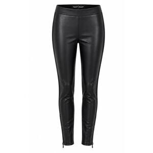 White House Black Market Black Leather Skinny Pants Women Size 6 Zip Ankle